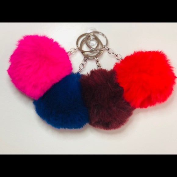 Fluffy Pom Pom keychain (4pc for $10) - Picture 4 of 5